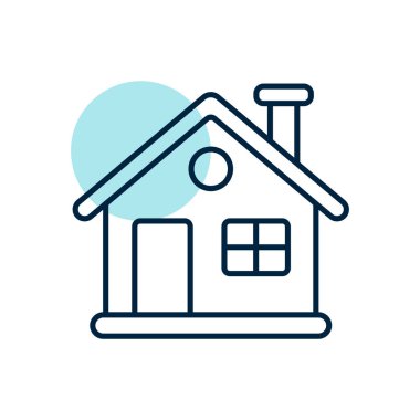 Ayrıntılı kış evi vektör ikonu. Kış işareti. Seyahat ve turizm web sitesi ve uygulama tasarımı, logo, uygulama, UI için grafik sembolü