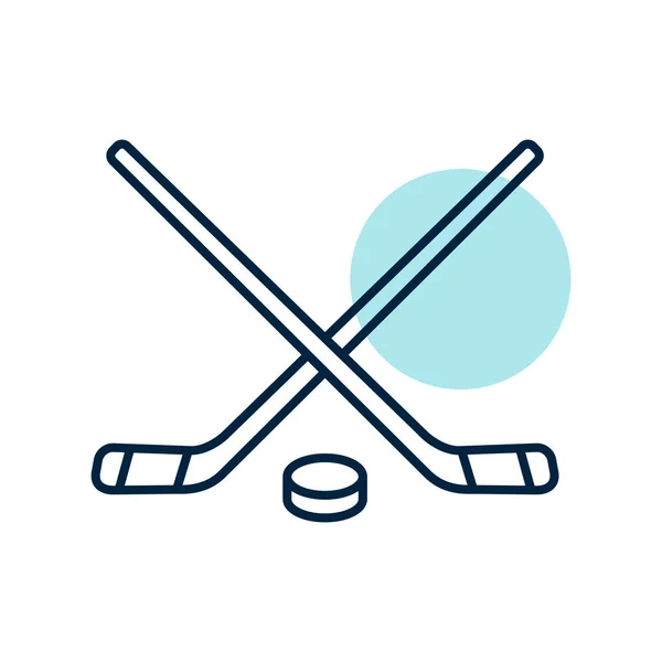 Ice Hockey Sticks Puck Vector Icon Winter Sign Graph Symbol — Stock Vector