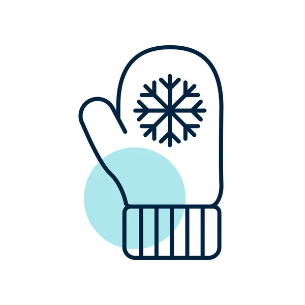 雪花手套矢量图标 冬天的标志旅行和旅游网站和应用程序设计 应用程序 用户界面的图形符号 — 图库矢量图片