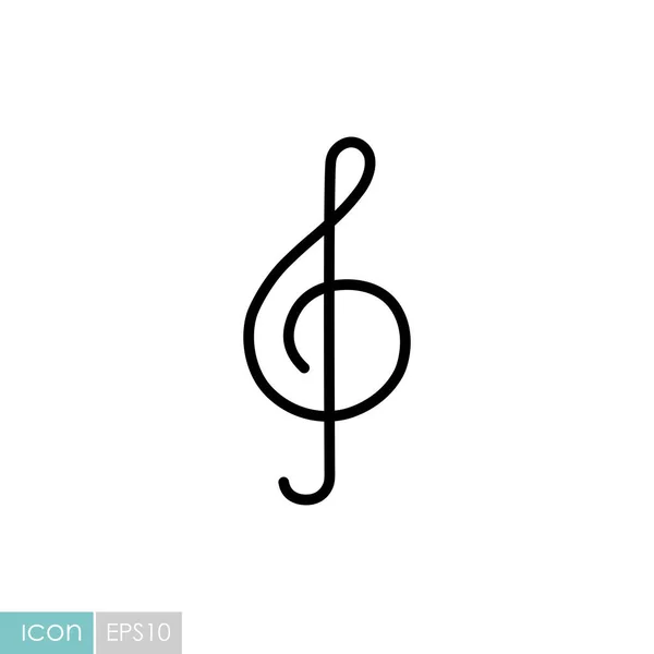 Icône Vectorielle Triple Clef Panneau Musical Symbole Graphique Pour Musique — Image vectorielle