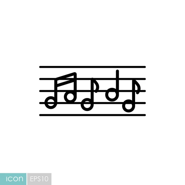 Stave Música Notas Icono Vectorial Melodía Música Clásica Diseño Sonido — Archivo Imágenes Vectoriales