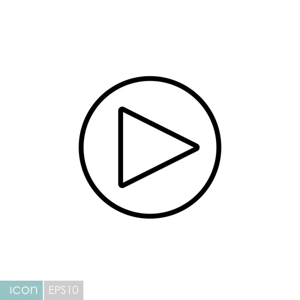 Play Button Vector Flat Icon Graph Symbol Music Sound Web — Stock Vector