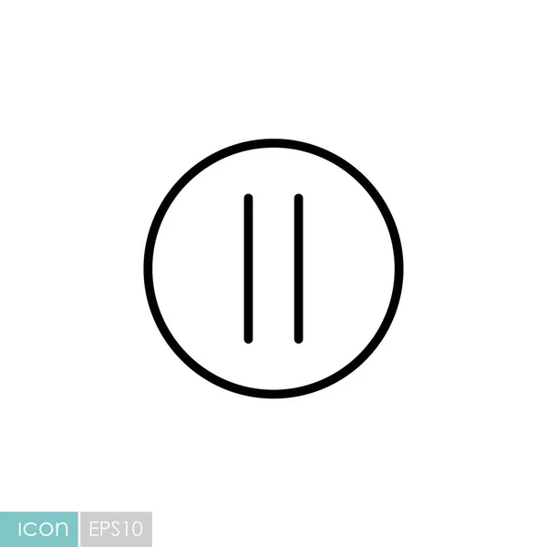 Pause Bouton Vecteur Icône Plate Symbole Graphique Pour Musique Son — Image vectorielle