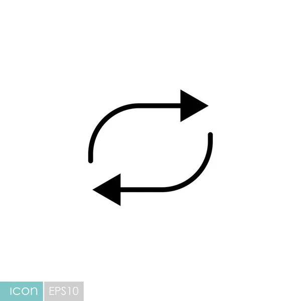 Repita Ícone Plano Vetor Botão Sinal Música Símbolo Gráfico Para — Vetor de Stock