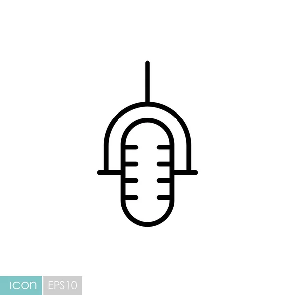 Icône Plate Vecteur Microphone Rétro Symbole Graphique Pour Musique Son — Image vectorielle