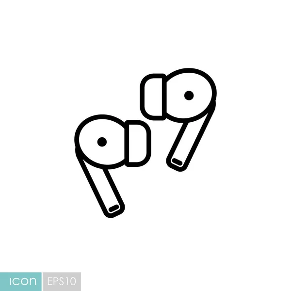 Paire Écouteurs Sans Fil Icône Vectorielle Symbole Graphique Pour Musique — Image vectorielle