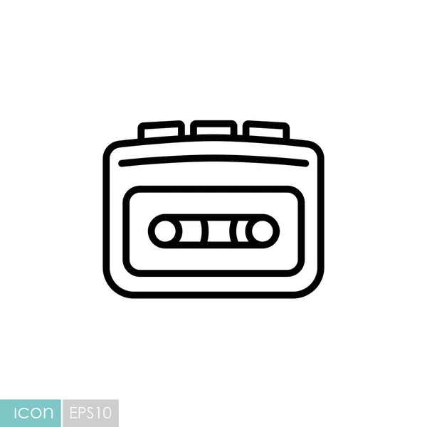 워크맨 아이콘 카세트 플레이어 사운드 사이트 디자인 그래프 — 스톡 벡터