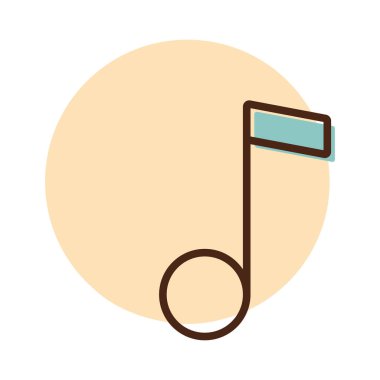 Müzik notası düz vektör simgesi. Müzik ve ses web sitesi için grafik sembolü ve uygulama tasarımı, logo, uygulama, UI