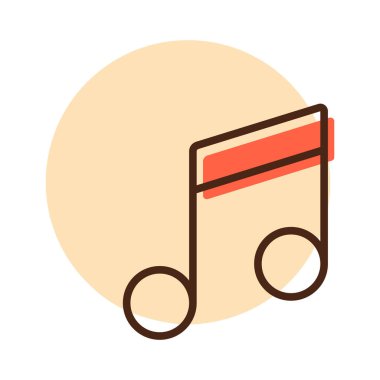 Müzik notası düz vektör simgesi. Müzik ve ses web sitesi için grafik sembolü ve uygulama tasarımı, logo, uygulama, UI