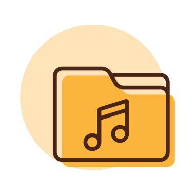 Müzik notası vektör simgesi olan dosya dizini. Müzik işareti. Müzik ve ses web sitesi için grafik sembolü ve uygulama tasarımı, logo, uygulama, UI
