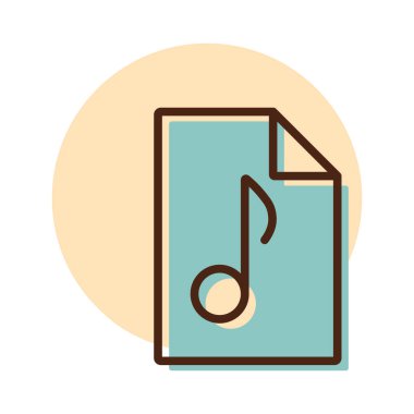Müzik dosyası vektörü düz simgesi. Müzik işareti. Müzik ve ses web sitesi için grafik sembolü ve uygulama tasarımı, logo, uygulama, UI
