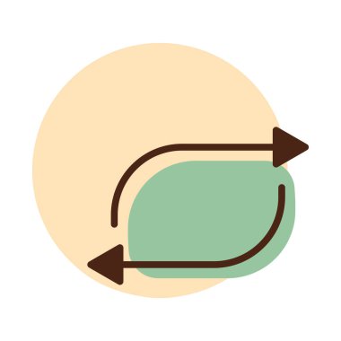 Düz vektör simgesini tekrarla. Müzik işareti. Müzik ve ses web sitesi için grafik sembolü ve uygulama tasarımı, logo, uygulama, UI