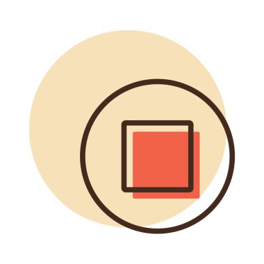 Düz vektör simgesini durdur. Müzik ve ses web sitesi için grafik sembolü ve uygulama tasarımı, logo, uygulama, UI