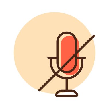 Mikrofon, mikrofon sessiz vektör ikonu. Müzik işareti. Müzik ve ses web sitesi için grafik sembolü ve uygulama tasarımı, logo, uygulama, UI