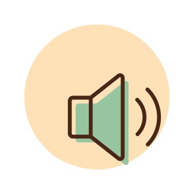 Orta ses müzik vektörü düz simge. Müzik ve ses web sitesi için grafik sembolü ve uygulama tasarımı, logo, uygulama, UI