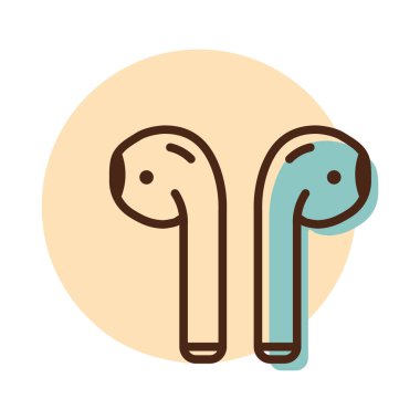 Kablosuz kulaklık vektör ikonu. Müzik işareti. Müzik ve ses web sitesi için grafik sembolü ve uygulama tasarımı, logo, uygulama, UI