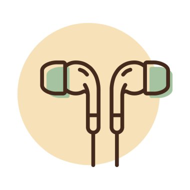 Kulaklık vektör düz simgesi. Müzik işareti. Müzik ve ses web sitesi için grafik sembolü ve uygulama tasarımı, logo, uygulama, UI
