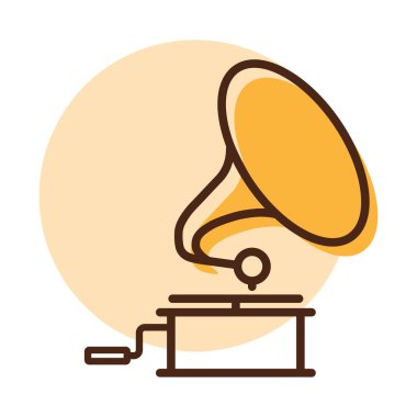 Gramofon vektör simgesi. Müzik işareti. Müzik ve ses web sitesi için grafik sembolü ve uygulama tasarımı, logo, uygulama, UI