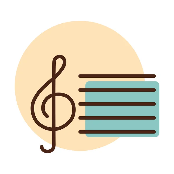 Простенька Векторна Іконка Вирізом Музичний Знак Символ Графіку Дизайну Музичного — стоковий вектор