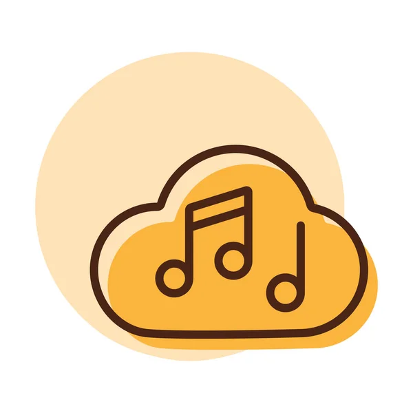 Note Musique Icône Vecteur Sonore Nuage Panneau Musical Symbole Graphique — Image vectorielle