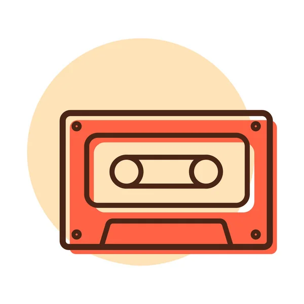 Audio Cassette Cinta Vector Icono Signo Musical Símbolo Gráfico Para — Vector de stock