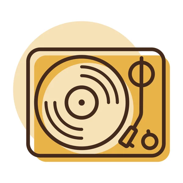Disque Vinyle Vecteur Plat Icône Panneau Musical Symbole Graphique Pour — Image vectorielle