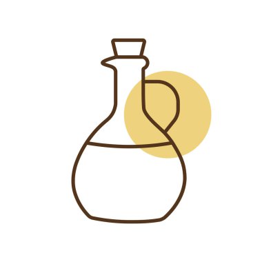 Zeytinyağı cam sürahi sürahi vektör ikonu. Yemek pişirme web sitesi tasarımı, logo, uygulama, UI için grafik sembolü