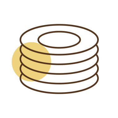 Tabaklar, tabak taşıyıcı ikonu. Mutfak aletleri. Yemek pişirme web sitesi tasarımı, logo, uygulama, Ui için grafik sembolü