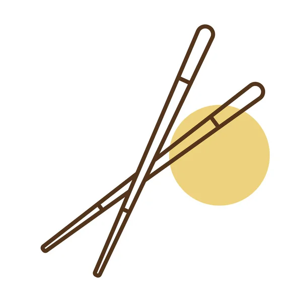 Bacchette Cinesi Bastoncini Pollo Icona Vettoriale Apparecchio Cucina Simbolo Grafico — Vettoriale Stock