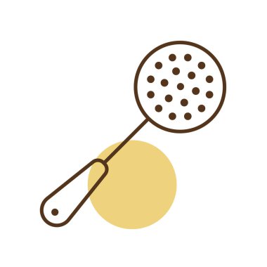 Skimmer vektör simgesi. Mutfak aletleri. Yemek pişirme web sitesi tasarımı, logo, uygulama, UI için grafik sembolü