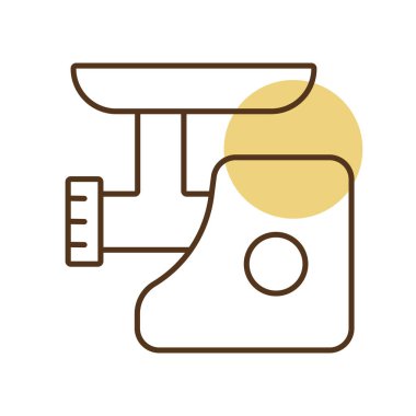 Elektrik et öğütücü vektör simgesi. Elektrikli mutfak aletleri. Yemek pişirme web sitesi tasarımı, logo, uygulama, UI için grafik sembolü