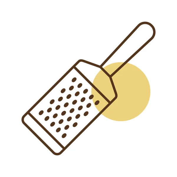 Handreibe Aus Metall Für Käse Vektor Symbol Küchengerät Grafik Symbol — Stockvektor
