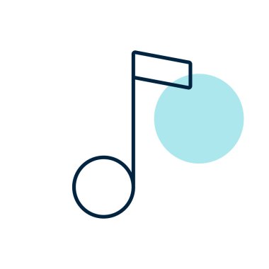 Müzik notası düz vektör simgesi. Müzik ve ses web sitesi için grafik sembolü ve uygulama tasarımı, logo, uygulama, UI