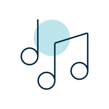 Müzik notaları, şarkı, melodi veya düz vektör simgesi. Müzik ve ses web sitesi için grafik sembolü ve uygulama tasarımı, logo, uygulama, UI