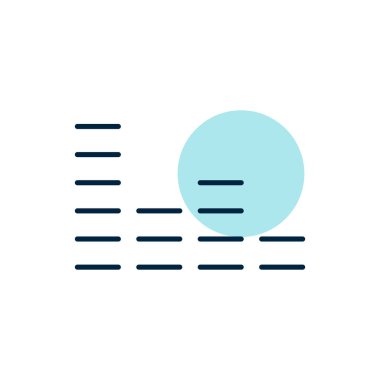 Dengeleyici, çizgi vektör simgesi ile frekans. Ses sinyali. Müzik işareti. Müzik ve ses web sitesi için grafik sembolü ve uygulama tasarımı, logo, uygulama, UI