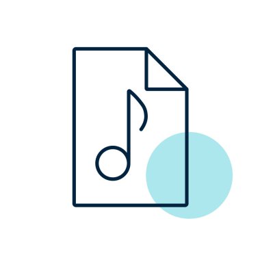 Müzik dosyası vektörü düz simgesi. Müzik işareti. Müzik ve ses web sitesi için grafik sembolü ve uygulama tasarımı, logo, uygulama, UI