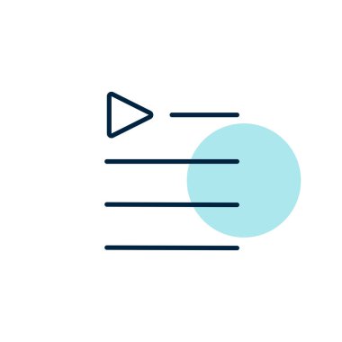 Müzik listesi vektör düz simgesi. Müzik notası ikonu, kalp işareti olan müzik ikonu. Müzikal not simgesi ve favori, aşk, bakım sembolü gibi.