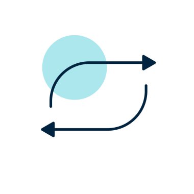 Düz vektör simgesini tekrarla. Müzik işareti. Müzik ve ses web sitesi için grafik sembolü ve uygulama tasarımı, logo, uygulama, UI