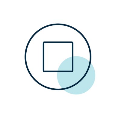 Düz vektör simgesini durdur. Müzik ve ses web sitesi için grafik sembolü ve uygulama tasarımı, logo, uygulama, UI