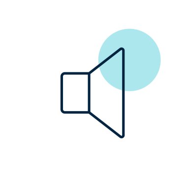 Sözcü vektör düz simgesi. Müzik işareti. Müzik ve ses web sitesi için grafik sembolü ve uygulama tasarımı, logo, uygulama, UI