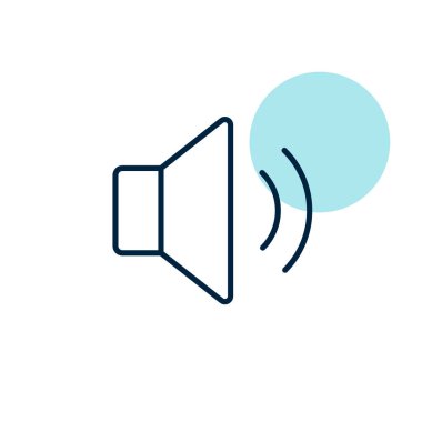 Orta ses müzik vektörü düz simge. Müzik ve ses web sitesi için grafik sembolü ve uygulama tasarımı, logo, uygulama, UI