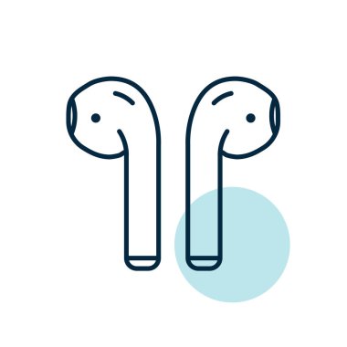 Kablosuz kulaklık vektör ikonu. Müzik işareti. Müzik ve ses web sitesi için grafik sembolü ve uygulama tasarımı, logo, uygulama, UI