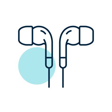 Kulaklık vektör düz simgesi. Müzik işareti. Müzik ve ses web sitesi için grafik sembolü ve uygulama tasarımı, logo, uygulama, UI