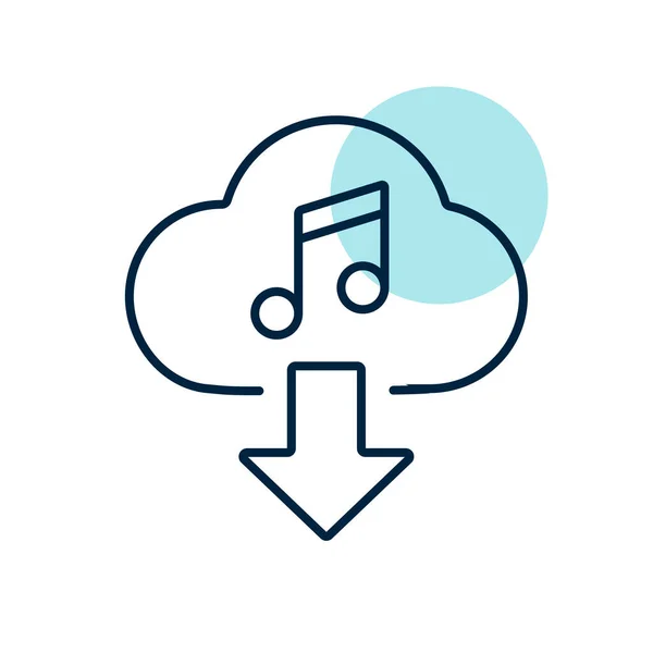 Cloud Télécharger Icône Musique Icône Vectorielle Panneau Musical Symbole Graphique — Image vectorielle