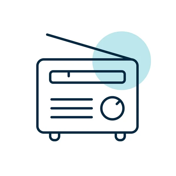 Icono Plano Vector Radio Retro Símbolo Gráfico Para Música Sonido — Vector de stock