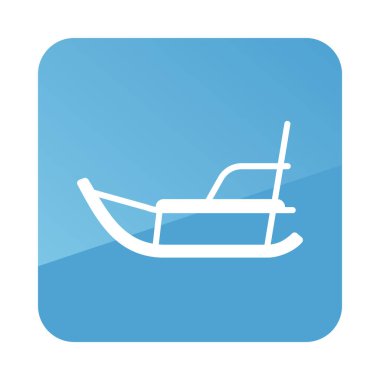 Kış kızağı vektör simgesi. Kış işareti. Seyahat ve turizm web sitesi ve uygulama tasarımı, logo, uygulama, UI için grafik sembolü