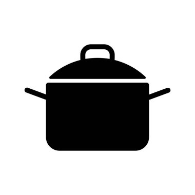 Tencere kabuğu sembolü. Tencere ya da tava işareti. Yemek pişirme web sitesi tasarımı, logo, uygulama, UI için grafik sembolü