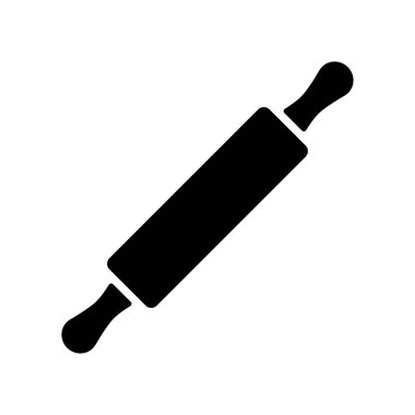 Tahta merdane pim pompadan vektör sembol. Mutfak aletleri. Yemek pişirme web sitesi tasarımı, logo, uygulama, UI için grafik sembolü