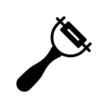 Soyucu vektör simgesi. Patates soyacağı işareti. Mutfak aletleri. Yemek pişirme web sitesi tasarımı, logo, uygulama, UI için grafik sembolü