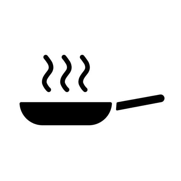 Braadpan Vector Glyph Icoon Keukenapparatuur Grafiek Symbool Voor Koken Website — Stockvector